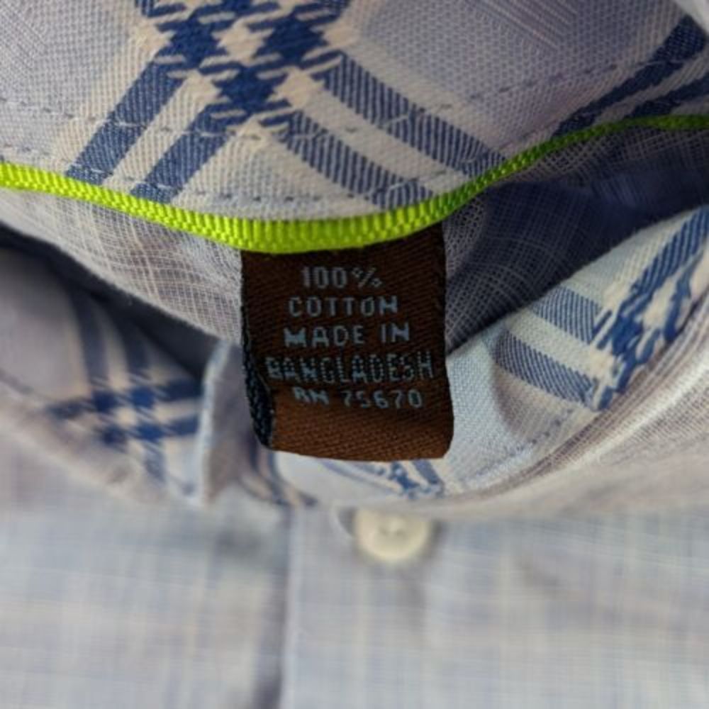 Tattersall London Men's 15 S/M Cotton Long Sleeve Button Down Shirt - Picture 5 of 7